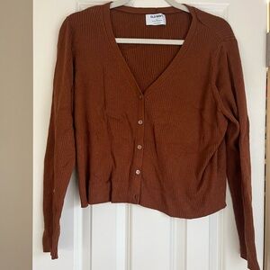 Brown cropped cardigan
